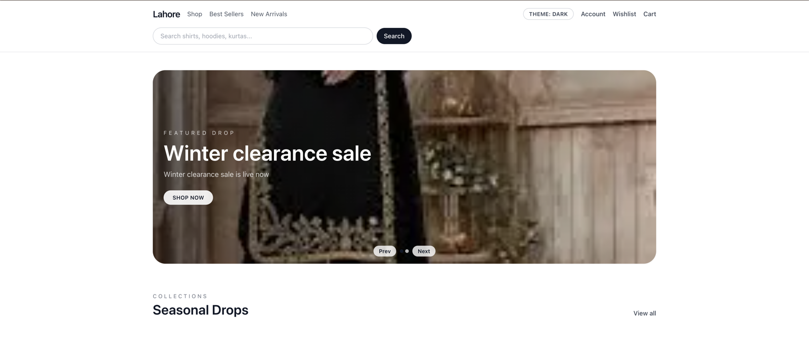 Fashion Ecommerce — product screenshot
